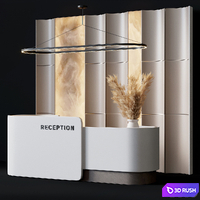 Reception desk 22 3D Model Vray, Corona