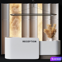 Reception desk 22 3D Model Vray, Corona