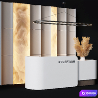 Reception desk 22 3D Model Vray, Corona