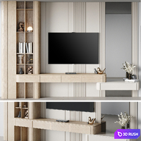 TV Wall 49 3D Model Vray, Corona