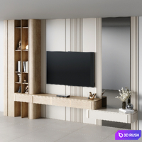 TV Wall 49 3D Model Vray, Corona