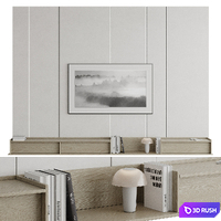 TV wall 006 3D Model Corona