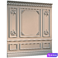 Wall with plaster decor 006 3D Model Vray, Corona
