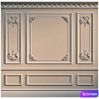 Wall with plaster decor 006 3D Model Vray, Corona