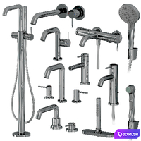 Faucets and shower Hansgrohe Tecturis S 3D Model Vray, Corona