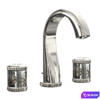 Rim Mounted 3-hole Basin Mixer 3D Model Vray, Corona