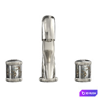 Rim Mounted 3-hole Basin Mixer 3D Model Vray, Corona