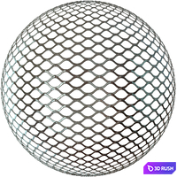 Material: metal perforated corrugated sheet, wave-shaped grating, metal mesh frame 3D Model Vray, Corona