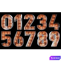 NUMERALS RETROBLOCK 3D Model Vray