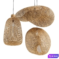 Rattan Pendant light 3D Model Corona