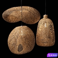 Rattan Pendant light 3D Model Corona