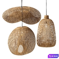 Rattan Pendant light 3D Model Corona