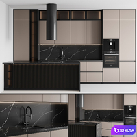 Kitchen modern-039 3D Model Vray, Corona