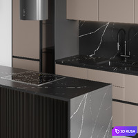 Kitchen modern-039 3D Model Vray, Corona