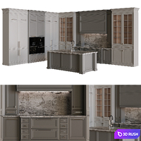 Kitchen in neoclassical style 57 3D Model Corona