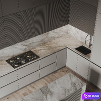 Kitchen 0206 3D Model Vray, Corona