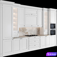 Classic kitchen with island 153 3D Model Vray, Corona