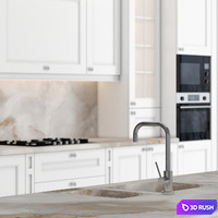 Classic kitchen with island 153 3D Model Vray, Corona