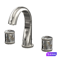 Rim Mounted 3-hole Basin Mixer 3D Model Vray, Corona