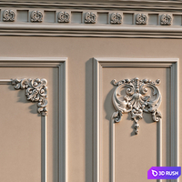 Wall with plaster decor 006 3D Model Vray, Corona
