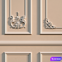 Wall with plaster decor 006 3D Model Vray, Corona