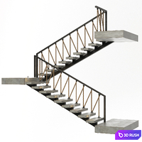 Stairs of concrete, metal and rope, illuminated Astro 7481 Borgo 43
