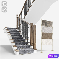 Classical staircase with carpet