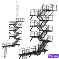 Metal Outdoor Fire Escape Stairs