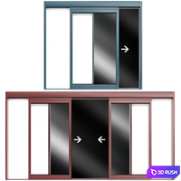 Sliding stained glass aluminum automatic door