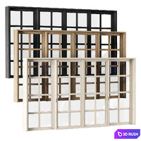 Rectangle wooden windows with doors_v3 / Rectangle wooden windows with doors
