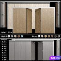 Sliding wooden partition wall