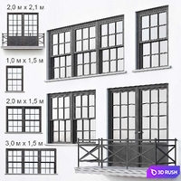 Black loft windows