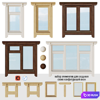 Wooden windows with platbands 1 | Constructor