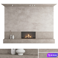 Decorative wall with fireplace set 27