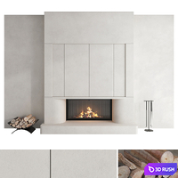 Decorative wall with fireplace set 47
