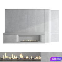 Decorative wall with fireplace set 53
