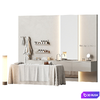 Modern spa with massage couch and accessories