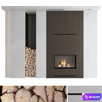 Decorative wall with fireplace set 21
