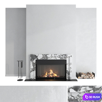 Decorative wall with fireplace set 43