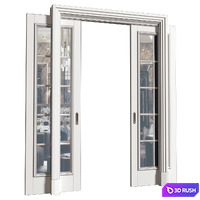 Interior sliding doors in Art Deco style. French Art Deco Sliding Folding Modern Doors 3D Model Vray, Corona