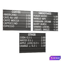 Drinks menu