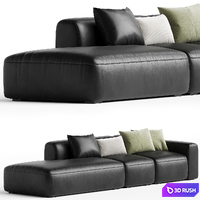 Modern black leather sofa