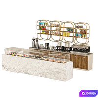 Display case with desserts. coffee house