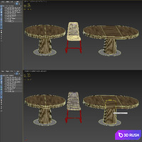 GRANADA Table and BoConcept LAUSANNA Chair 3D Model Vray
