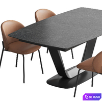 Boconcept Alicante table Princeton chair 3D Model Vray, Corona