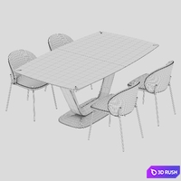 Boconcept Alicante table Princeton chair 3D Model Vray, Corona