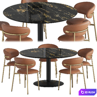 Balance table Oleandro chair Calligaris 3D Model Vray, Corona