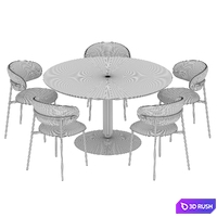 Balance table Oleandro chair Calligaris 3D Model Vray, Corona