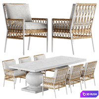 Serena and Lily Salt Greek chair Terrace table set 3D Model Vray