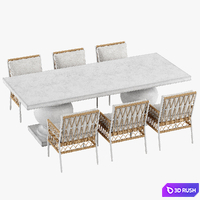Serena and Lily Salt Greek chair Terrace table set 3D Model Vray